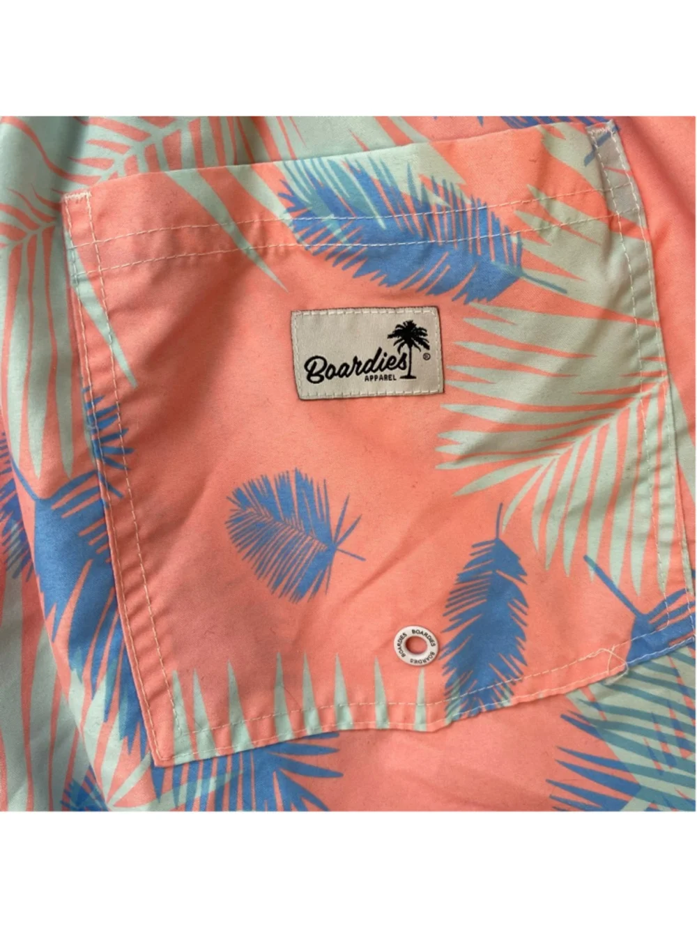Boardies Swim Trunks Mens XL Pink Blue Palm Coastal Beach California Preppy